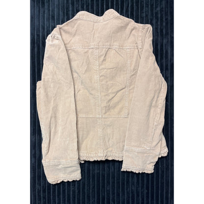 St. John’s Bay Women’s Beige Corduroy Stretch Button-Down Jacket Size Large