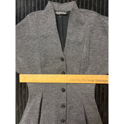 80s Vintage Blazer Jacket Black Gray Houndstooth Jacket Y2K All That Jazz 11/12