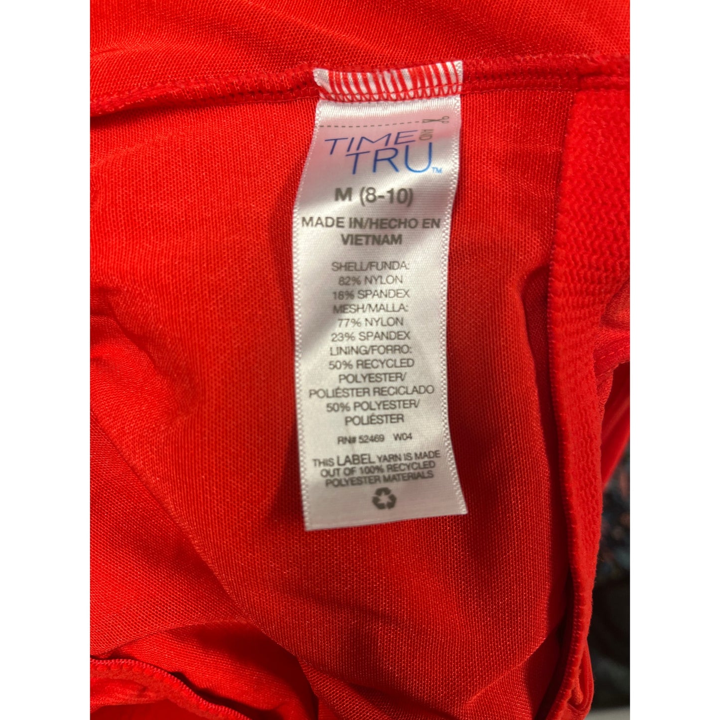 Time and True Women’s One-Piece Swimsuit Bright Red Size Medium Swimwear