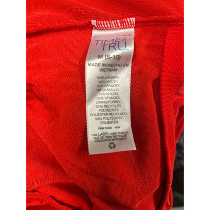 Time and True Women’s One-Piece Swimsuit Bright Red Size Medium Swimwear