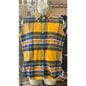 Twenty X Shirt Womens yellow Plaid Button Down Collard Tank Size M