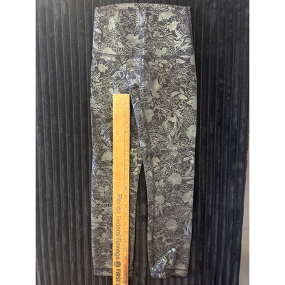 Womens Lululemon Leggings Size 2 Gold and Black Metal Pattern