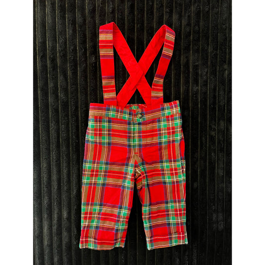 Janie and Jack Baby Boy Red Plaid Overalls 0-3M NWOT Summer Classic Look