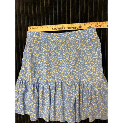 Shein Women’s Blue Floral Mini Skirt Size Small Summer Trendy