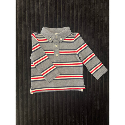 Janie and Jack Baby Boy Blue Striped Long Sleeve Pull-Over Shirt 3-6M NWOT