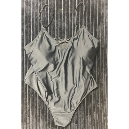 Shein Women's Black One-Piece Spaghetti Strap Cross-Front 4XL Swimsuit