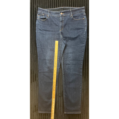Chico's Platinum Jeans Women's Size 2.5R US 14 Blue Dark Wash Stretch Pockets