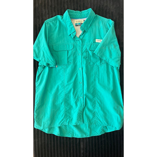 "Magellan Women's Green XL Button-Up Angler Fit Shirt Outdoor Casual Wear"