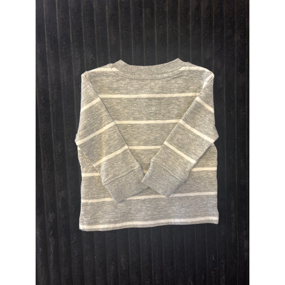 Janie and Jack Baby Boy Long Sleeve Gray White Pullover Shirt 3-6M
