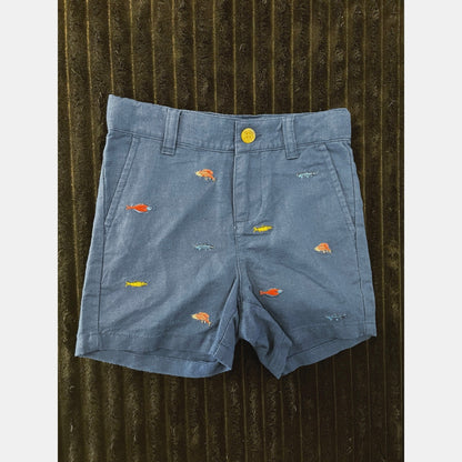 Janie and Jack Baby Boy Navy Fish Shorts 18-24M NWOT Embroidered Summer Fun