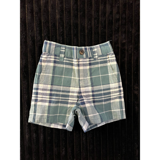 Janie and Jack Baby Boy Green Plaid Dress Shorts 6-12M Preppy Summer Outfit
