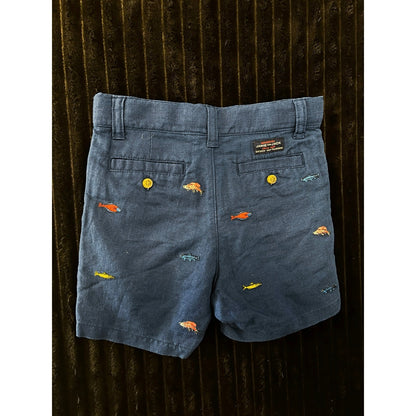 Janie and Jack Baby Boy Navy Fish Shorts 18-24M NWOT Embroidered Summer Fun