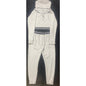 SikSilk Women's Cropped Jacket/Joggers Set Sz 8 Gray Black & White Striped Logo