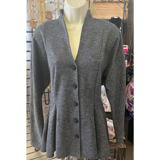 80s Vintage Blazer Jacket Black Gray Houndstooth Jacket Y2K All That Jazz 11/12