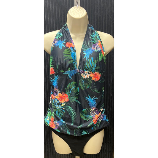 Shein Women's Tankini Two-Piece Swimsuit Floral Swim Set Size Large