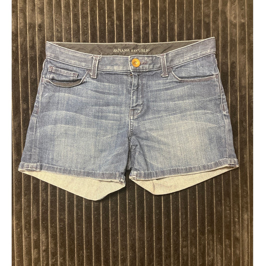 Banana Republic Women’s Dark Wash Mid-Rise Cuffed Shorts Size 28P (6)