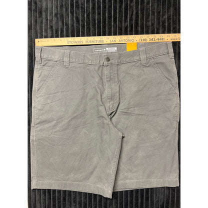Carhartt Short Men 32 Rugged Flex Relaxed Fit Cargo Gray Canvas 10" BS2514-M