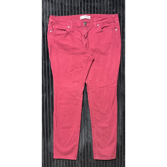 No Boundaries Women's Maroon Skinny Jeans Size 15 Stretchy Soft Denim Pants
