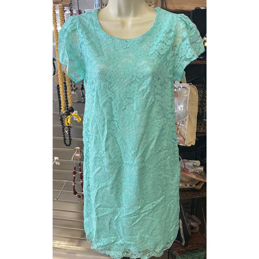 NWOT TEAL LACE MOMMY AND ME PLACE DRESS MEDIUM