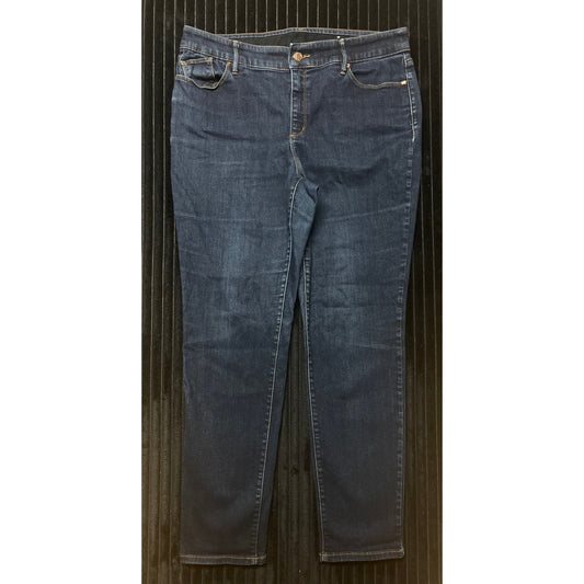 Chico's Platinum Jeans Women's Size 2.5R US 14 Blue Dark Wash Stretch Pockets