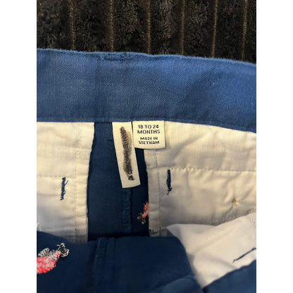 Janie and Jack Baby Boy Navy Fish Shorts 18-24M NWOT Embroidered Summer Fun