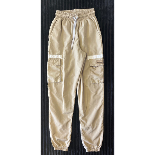 BoohooMan Cargo Joggers Tan Drawstring Waist Size XSmall