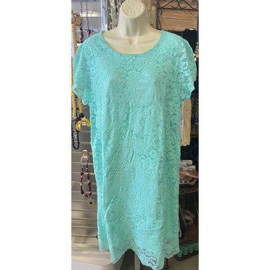 NWOT TEAL LACE MOMMY AND ME PLACE DRESS XL