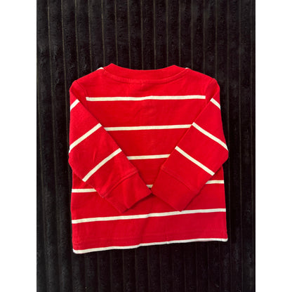 Janie and Jack Baby Boy Red/White Long Sleeve Pull-Over Dress Shirt 3-6M NWOT