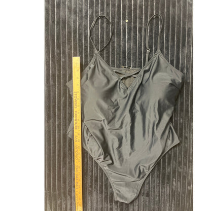 Shein Women's Black One-Piece Spaghetti Strap Cross-Front 4XL Swimsuit