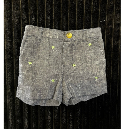 Janie and Jack Baby Boy Palm Tree Shorts Gray 0-3M NWOT Graphic Summer Style
