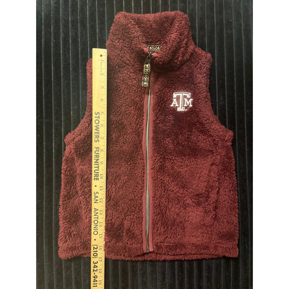A&M College Boys' Burgundy Fleece Vest - Size YS - Soft 100% Polyester