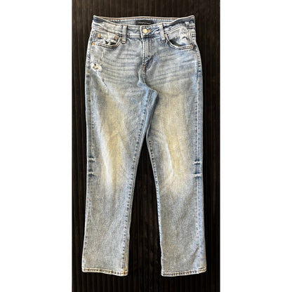 Aeropostale Mens Distressed 28x30 Medium Wash Athletic Straight Jeans