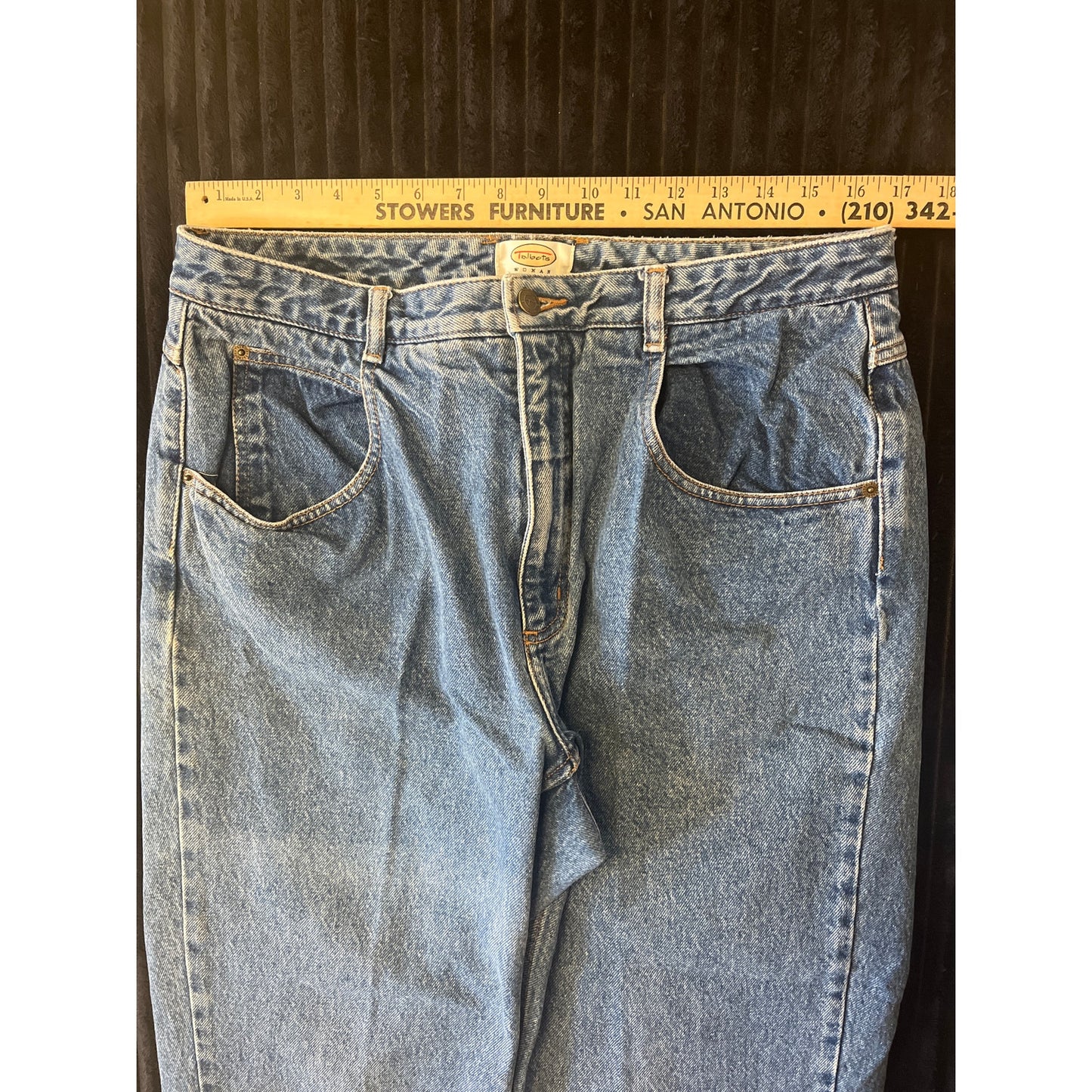 VTG Talbots Jeans Women Petite 14 Blue Denim High Rise Tapered MOM Baggy Y2K