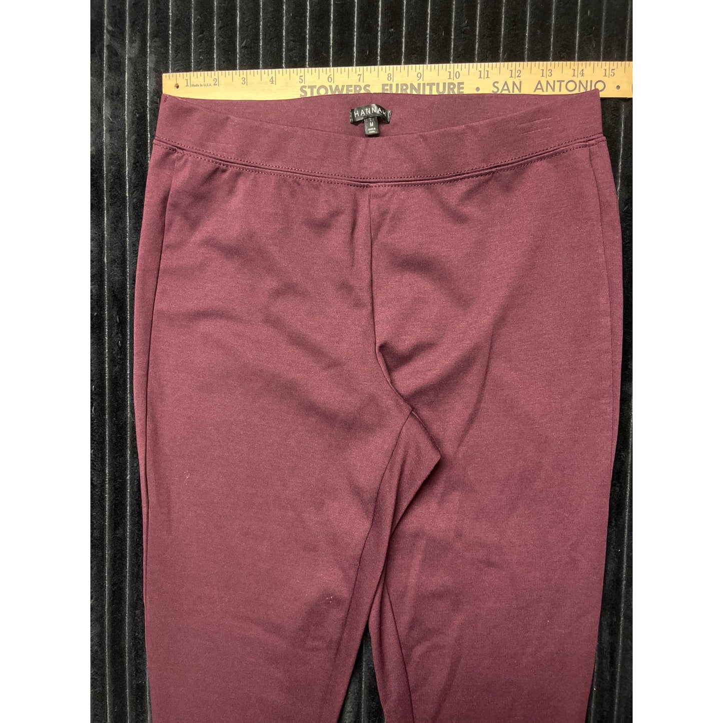 Hannah Women's Legging/Pants Size Medium Deep Burgundy Pull-On Skinnyleg