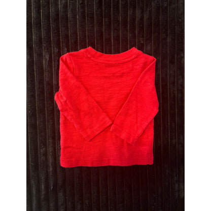 Janie and Jack Baby Boy Solid Red Long Sleeve Pull-Over Shirt 3-6M NWOT