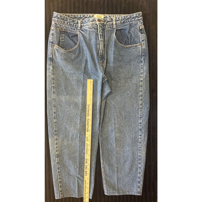 VTG Talbots Jeans Women Petite 14 Blue Denim High Rise Tapered MOM Baggy Y2K