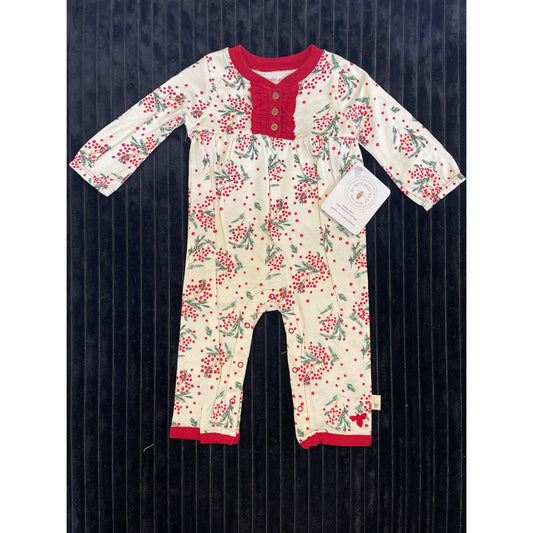 Burts Bees Baby 100% Organic 0-3M Baby Girl Chistmas Romper