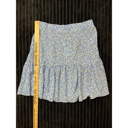 Shein Women’s Blue Floral Mini Skirt Size Small Summer Trendy