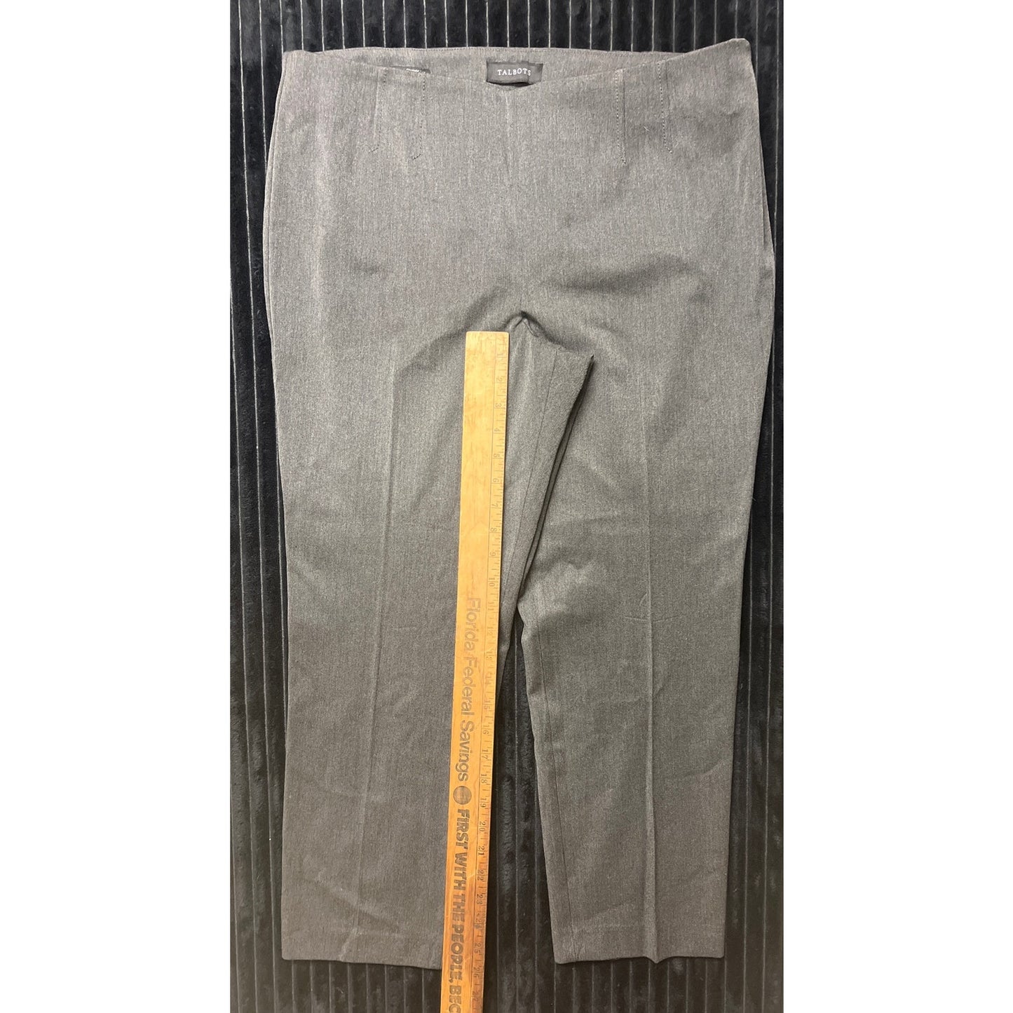 Talbots Women's Charcoal Grey Bi-Stretch Straight Leg Dress Pants Sz 16P