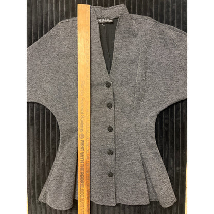 80s Vintage Blazer Jacket Black Gray Houndstooth Jacket Y2K All That Jazz 11/12
