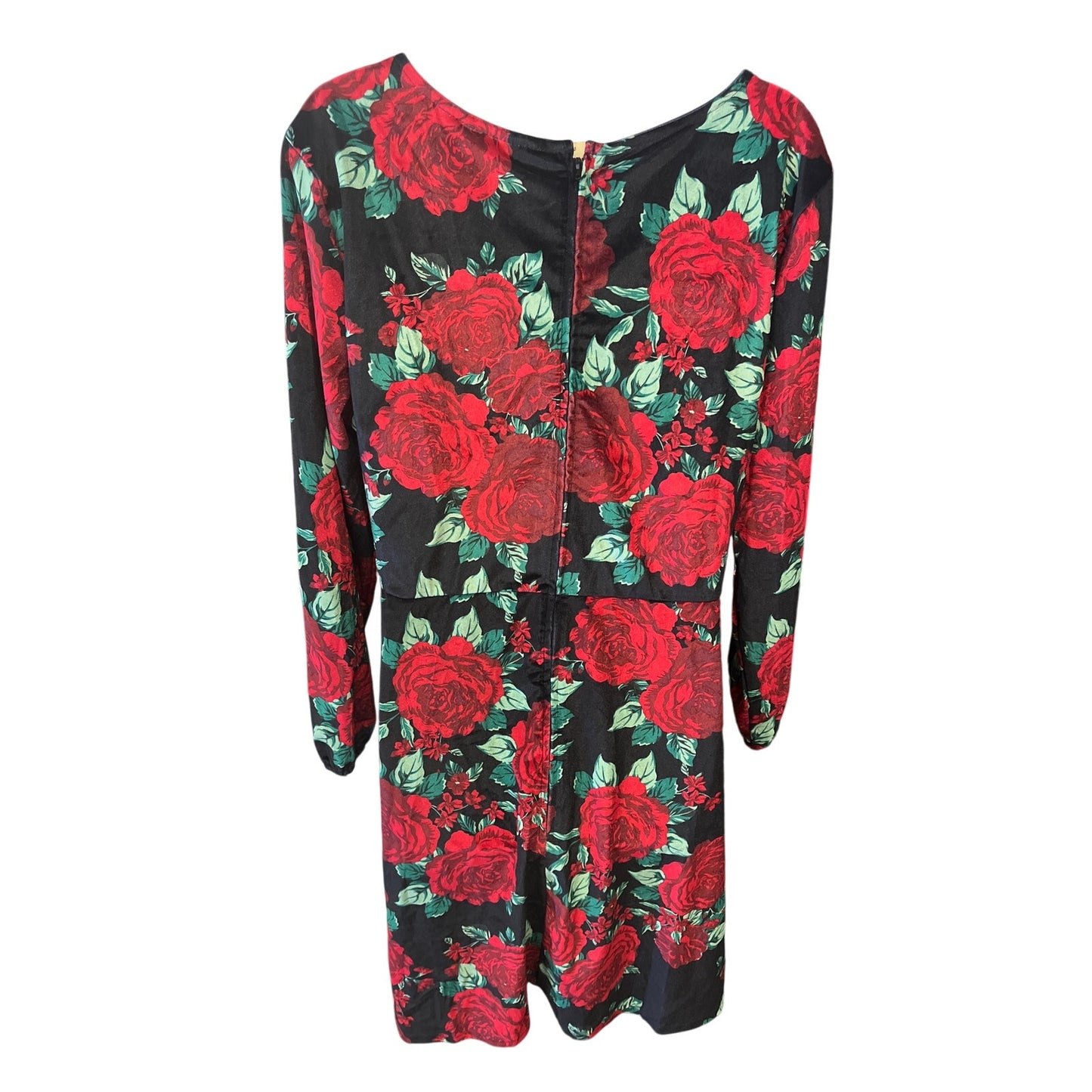 The Children's Place Dress Womens Red Green Black Floral Rose Size XL