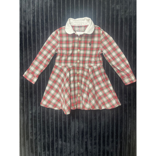 Ralph Lauren Baby Girl Plaid Dress Size 12M